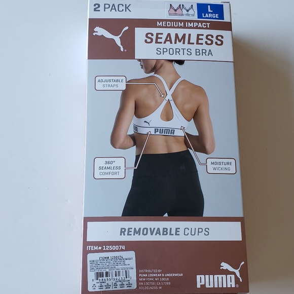 puma 2 pack seamless sports bra